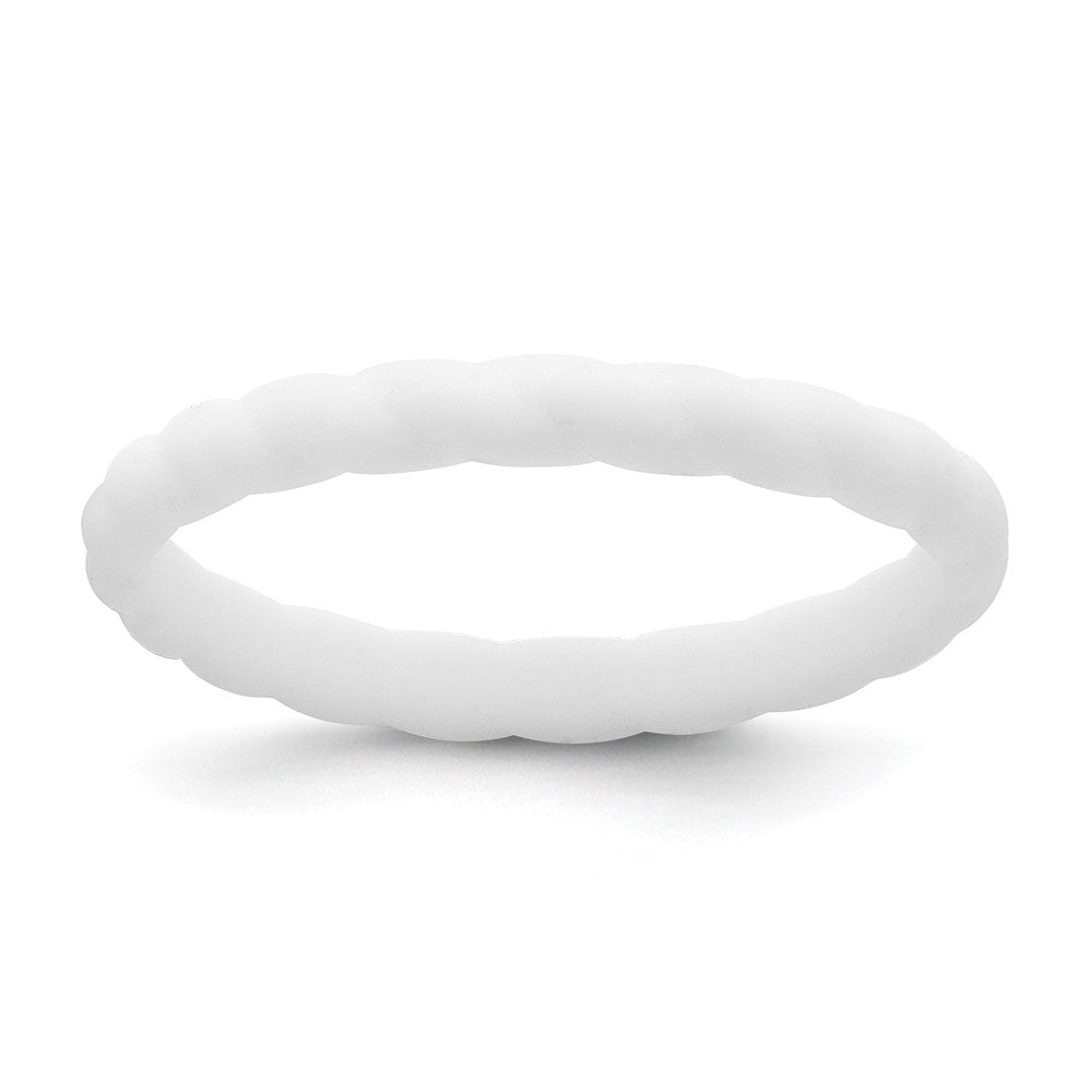 Silicone White 3mm Braided Band