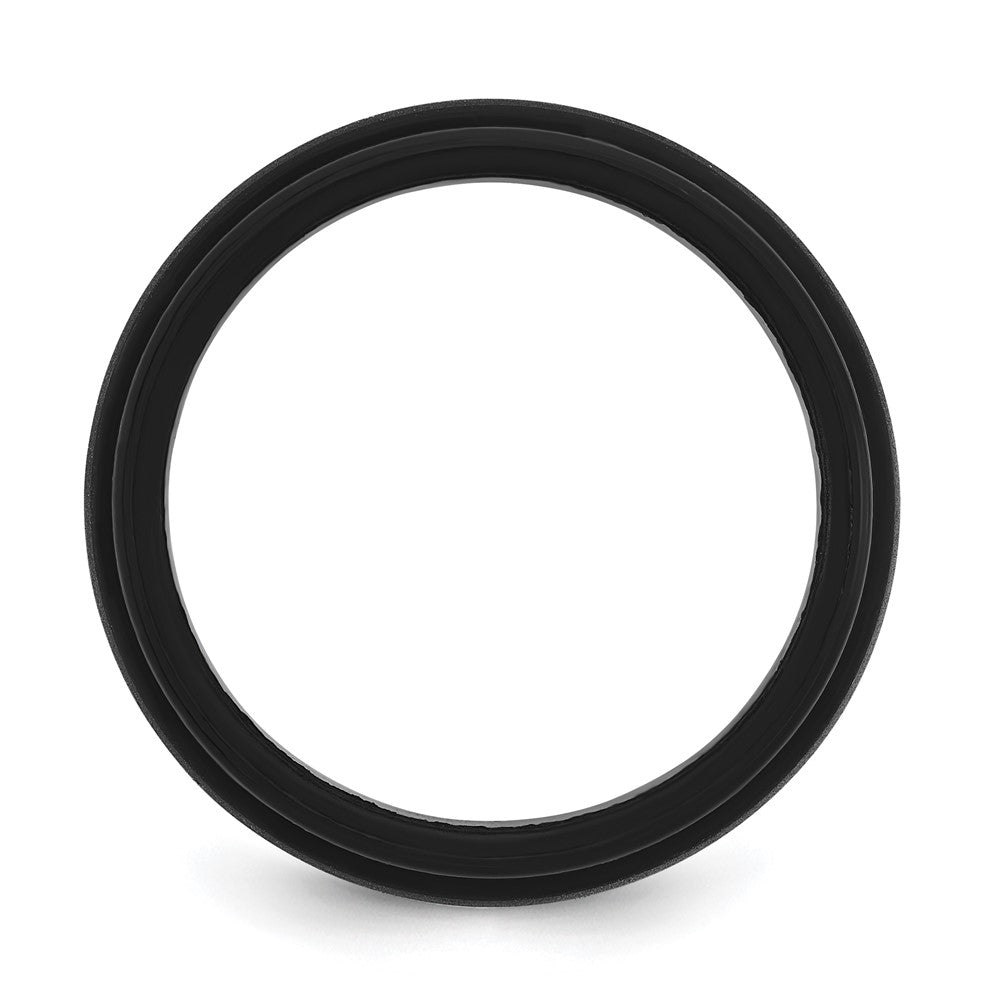 Silicone Black 9mm Ridged Edge Band
