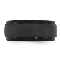 Silicone Black 9mm Ridged Edge Band