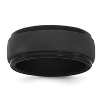 Silicone Black 9mm Ridged Edge Band