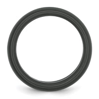 Silicone Dark Grey 9mm Ridged Edge Band
