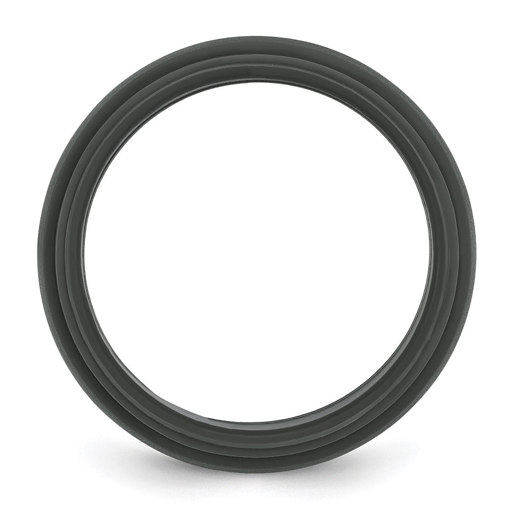 Silicone Dark Grey 9mm Ridged Edge Band