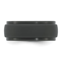 Silicone Dark Grey 9mm Ridged Edge Band