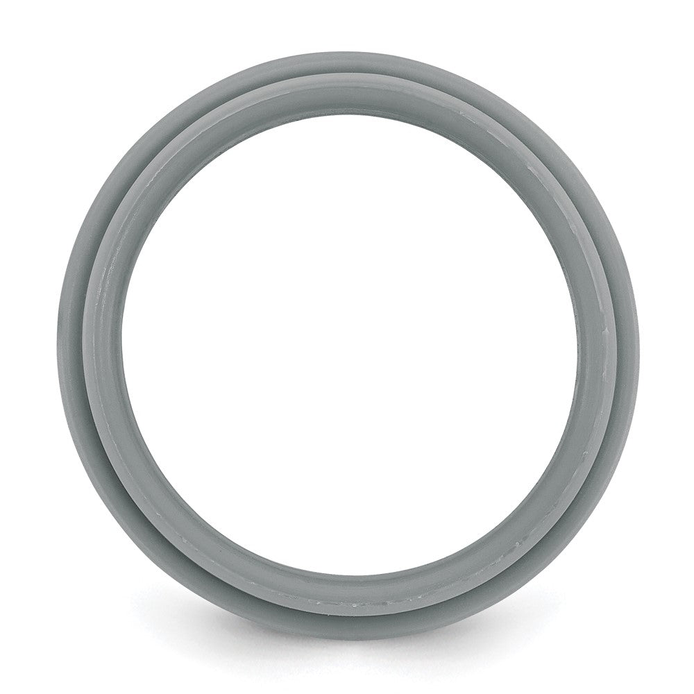 Silicone Light Grey 9mm Ridged Edge Band