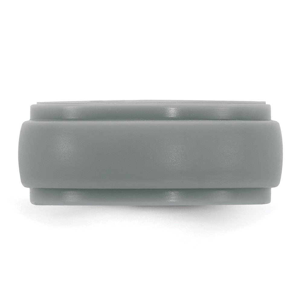 Silicone Light Grey 9mm Ridged Edge Band