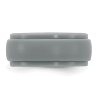 Silicone Light Grey 9mm Ridged Edge Band