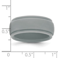 Silicone Light Grey 9mm Ridged Edge Band