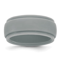 Silicone Light Grey 9mm Ridged Edge Band