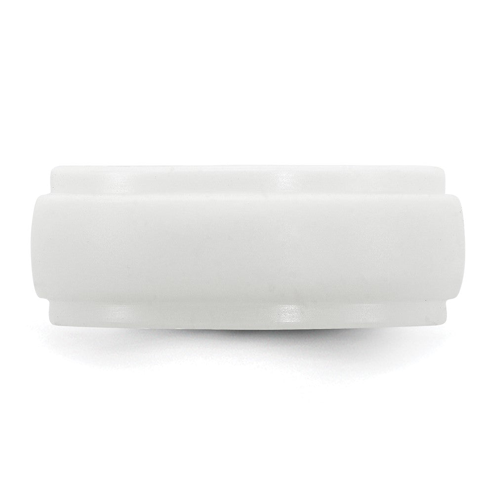 Silicone White 9mm Ridged Edge Band