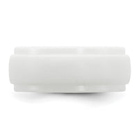Silicone White 9mm Ridged Edge Band