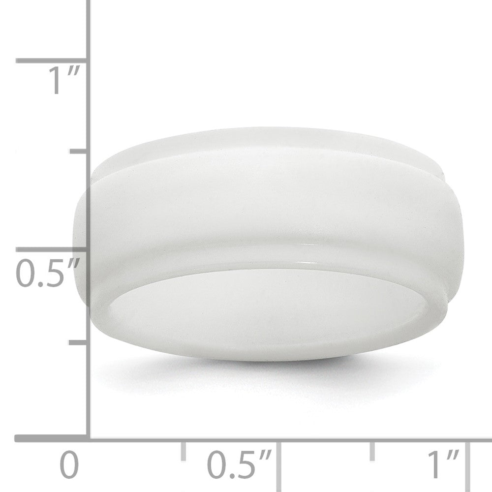 Silicone White 9mm Ridged Edge Band