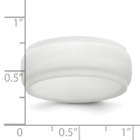 Silicone White 9mm Ridged Edge Band