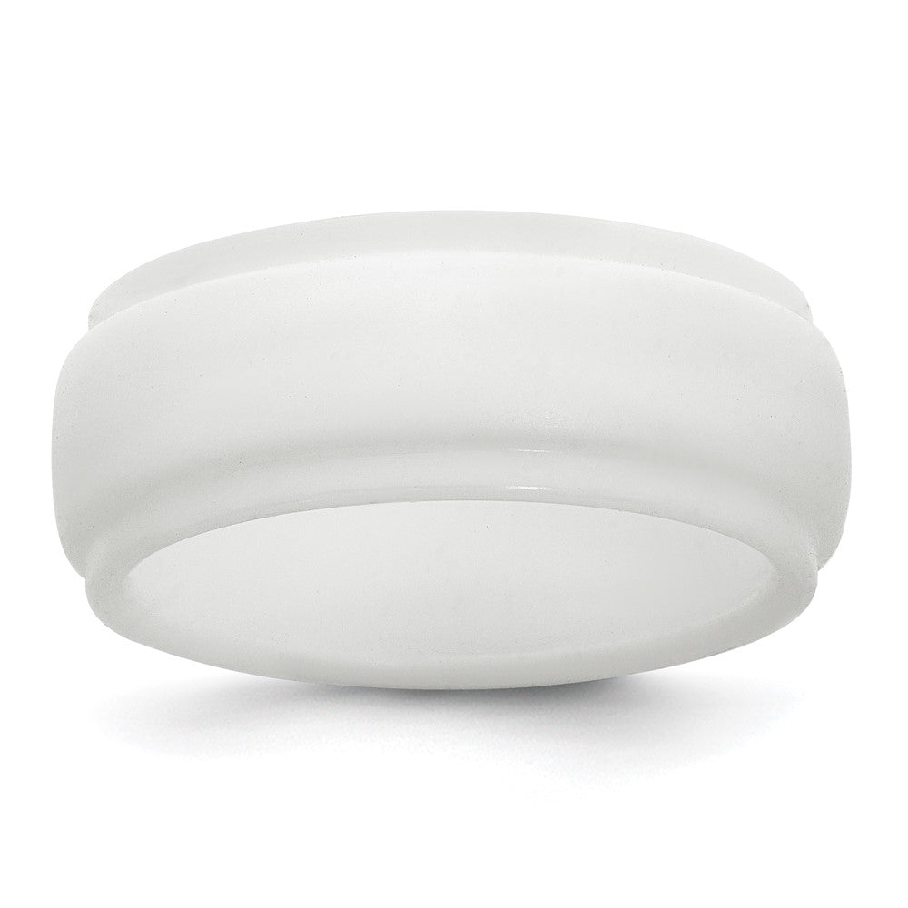 Silicone White 9mm Ridged Edge Band