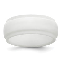 Silicone White 9mm Ridged Edge Band