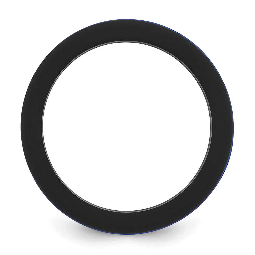 Silicone Black with Removable Blue Center 8mm Band