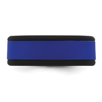 Silicone Black with Removable Blue Center 8mm Band
