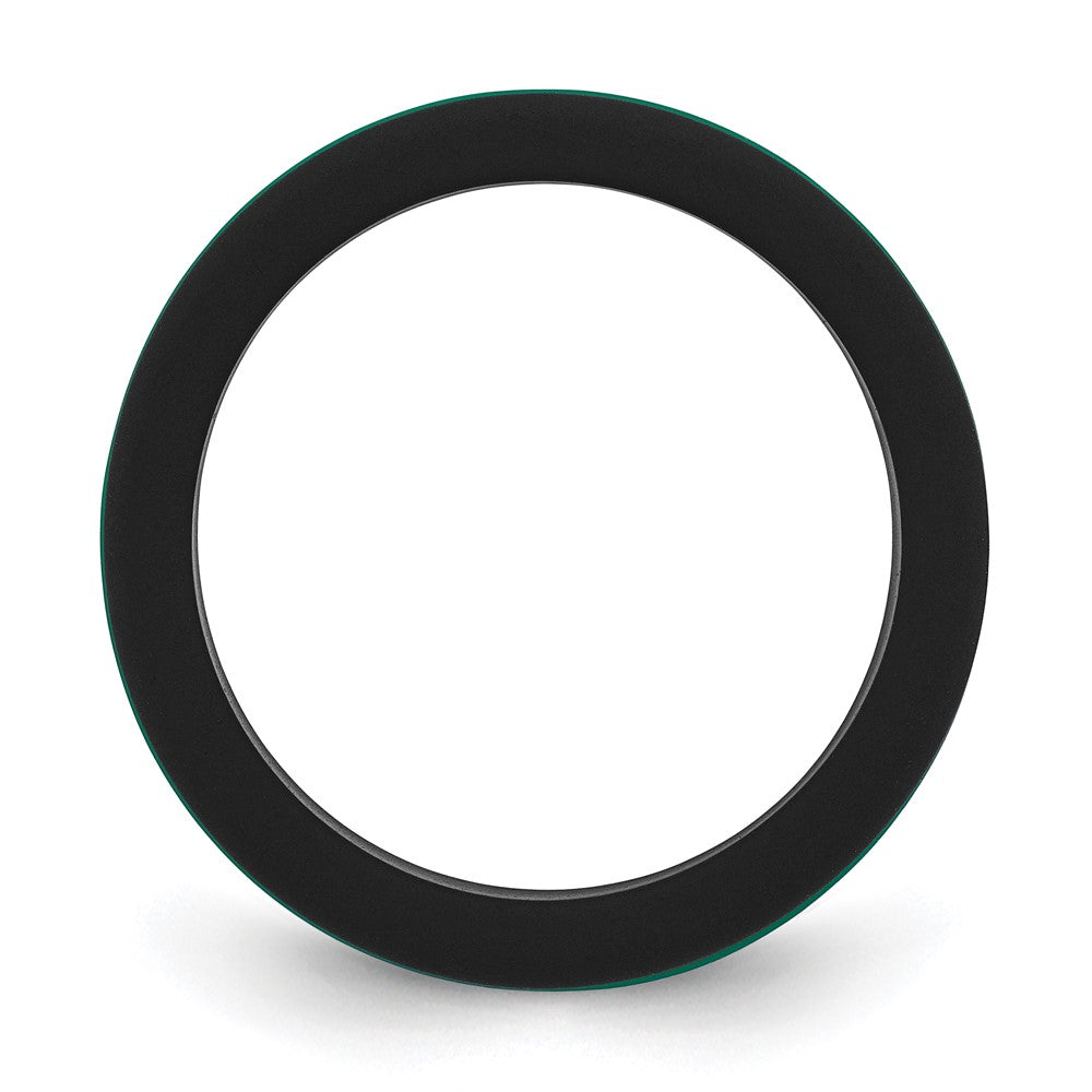 Silicone Black with Removable Green Center 8mm Band