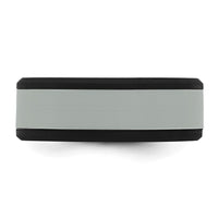 Silicone Black with Removable Grey Center 8mm Band