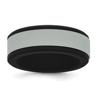 Silicone Black with Removable Grey Center 8mm Band