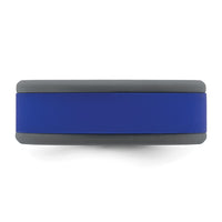 Silicone Grey with Removable Blue Center 8mm Band
