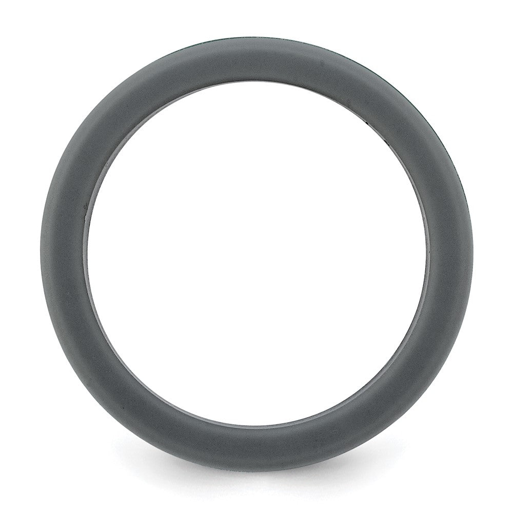 Silicone Grey with Removable Green Center 8mm Band