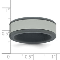 Silicone Grey with Removable Light Grey Center 8mm Band