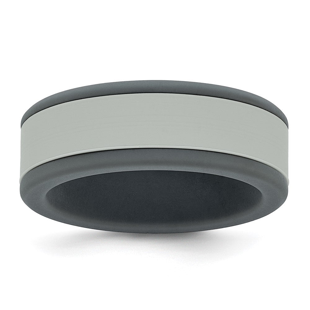 Silicone Grey with Removable Light Grey Center 8mm Band