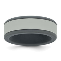 Silicone Grey with Removable Light Grey Center 8mm Band