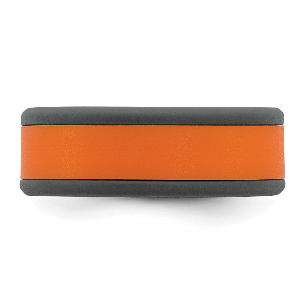 Silicone Grey with Removable Orange Center 8mm Band