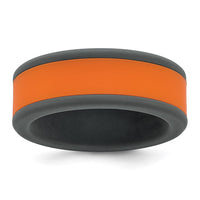 Silicone Grey with Removable Orange Center 8mm Band