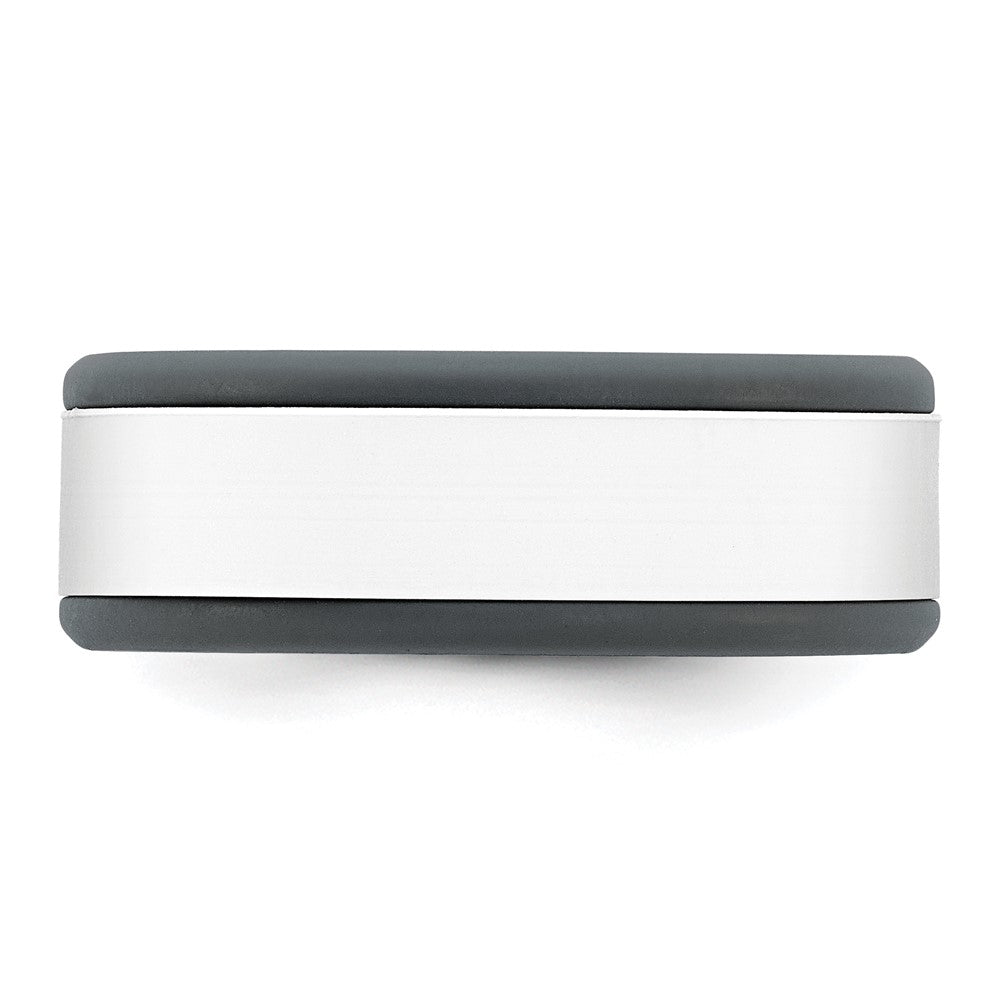 Silicone Grey with Removable White Center 8mm Band