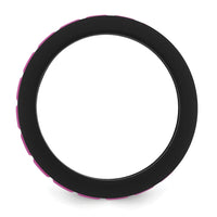 Silicone Black with Pink Grooved Center 7.50mm Band