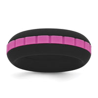 Silicone Black with Pink Grooved Center 7.50mm Band