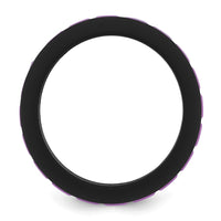 Silicone Black with Purple Grooved Center 7.50mm Band