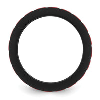 Silicone Black with Red Grooved Center 7.50mm Band