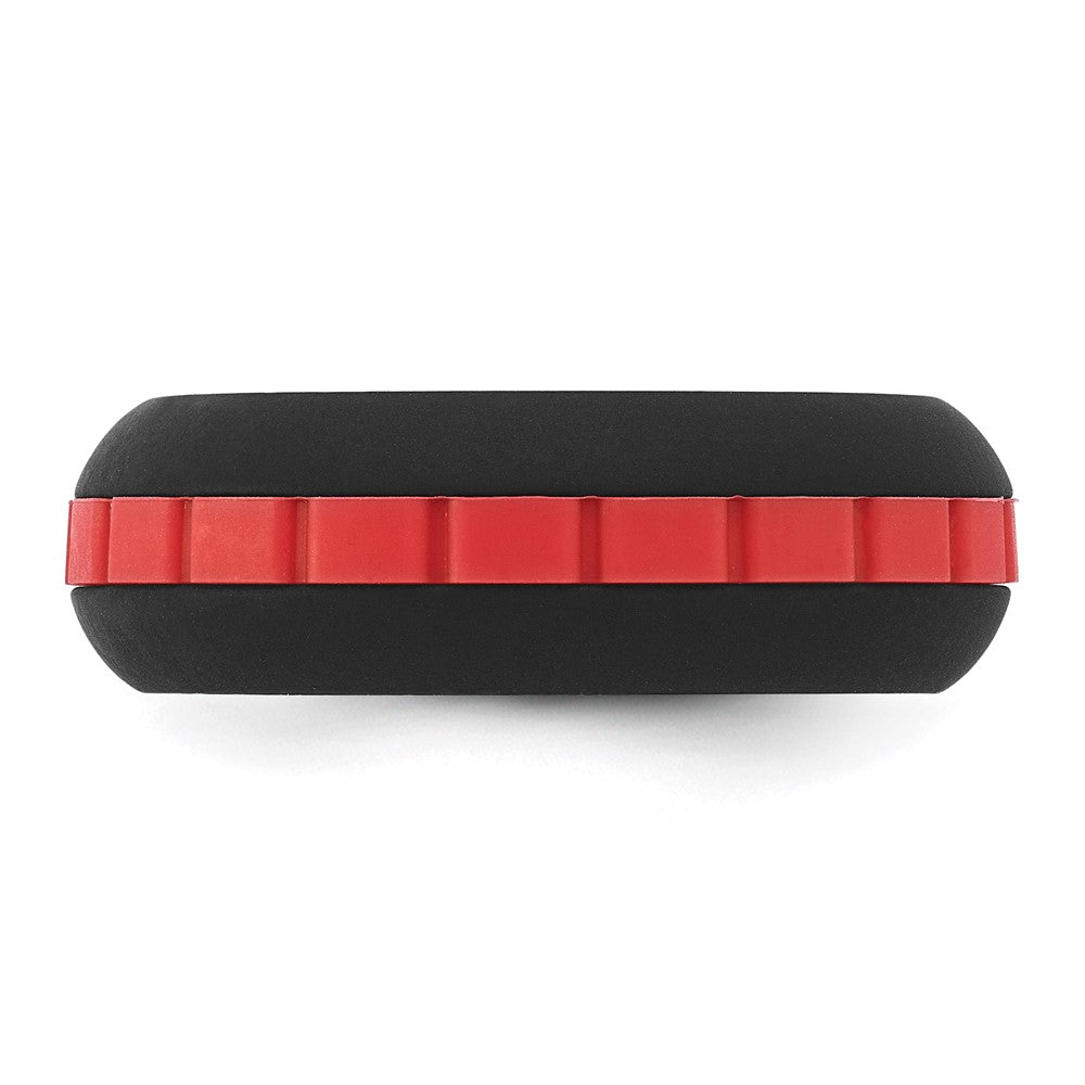 Silicone Black with Red Grooved Center 7.50mm Band