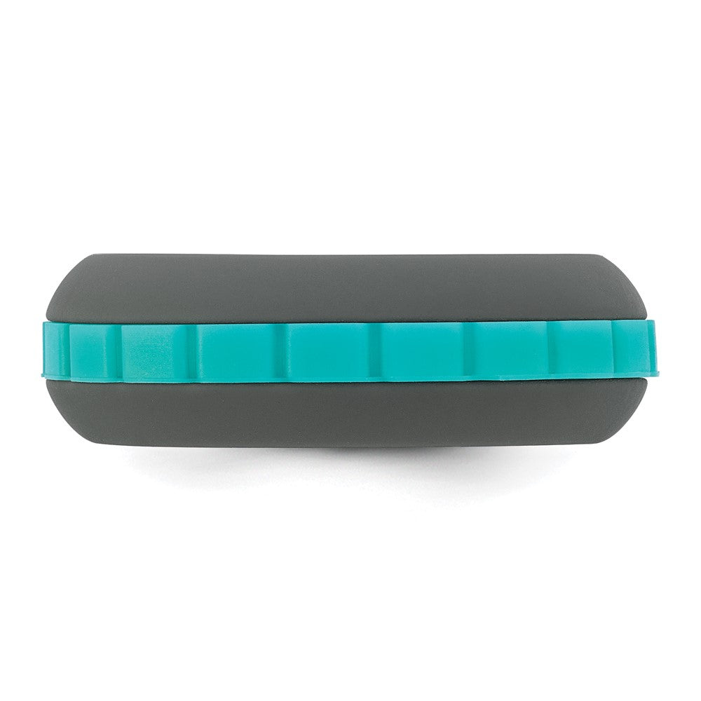 Silicone Grey with Blue Grooved Center 7.50mm Band