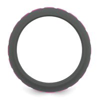 Silicone Grey with Pink Grooved Center 7.50mm Band