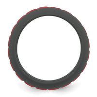 Silicone Grey with Red Grooved Center 7.50mm Band