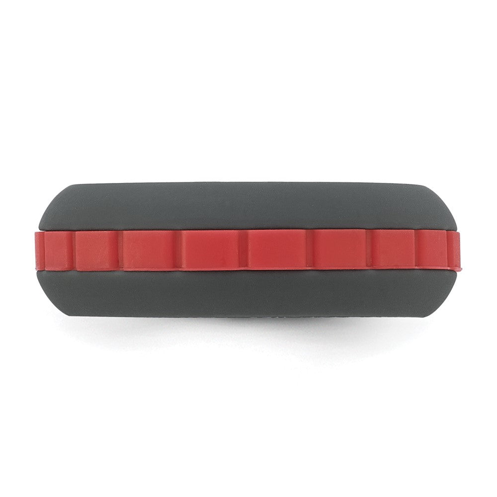 Silicone Grey with Red Grooved Center 7.50mm Band