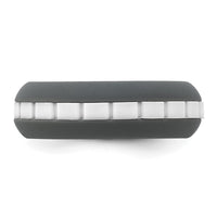 Silicone Grey with White Grooved Center 7.50mm Band