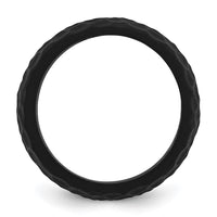 Silicone Black 8.50mm Hammered Band
