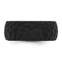 Silicone Black 8.50mm Hammered Band