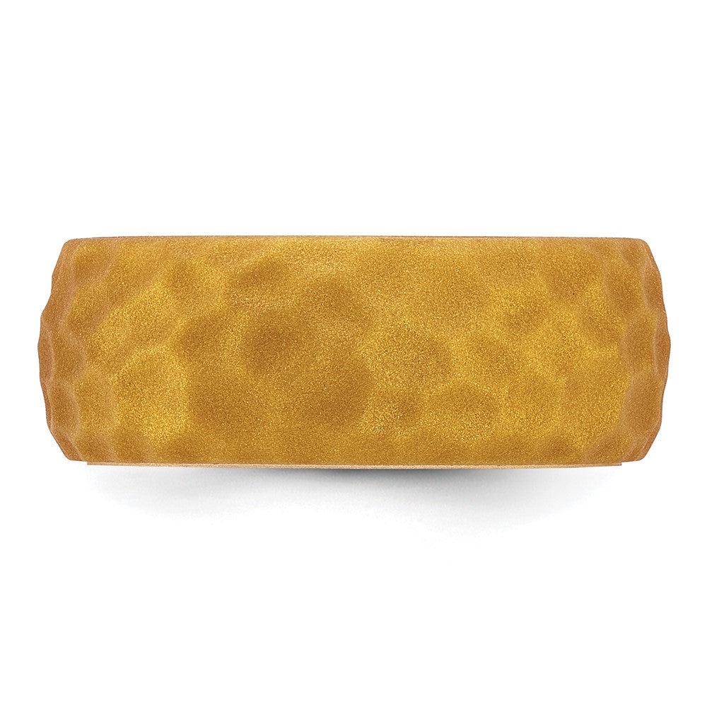Silicone Metallic Gold 8.50mm Hammered Band