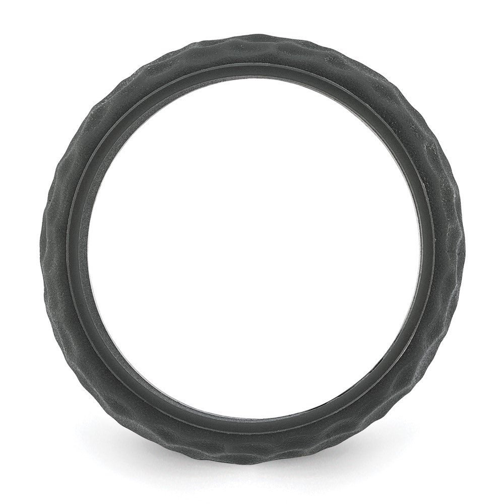 Silicone Dark Grey 8.50mm Hammered Band