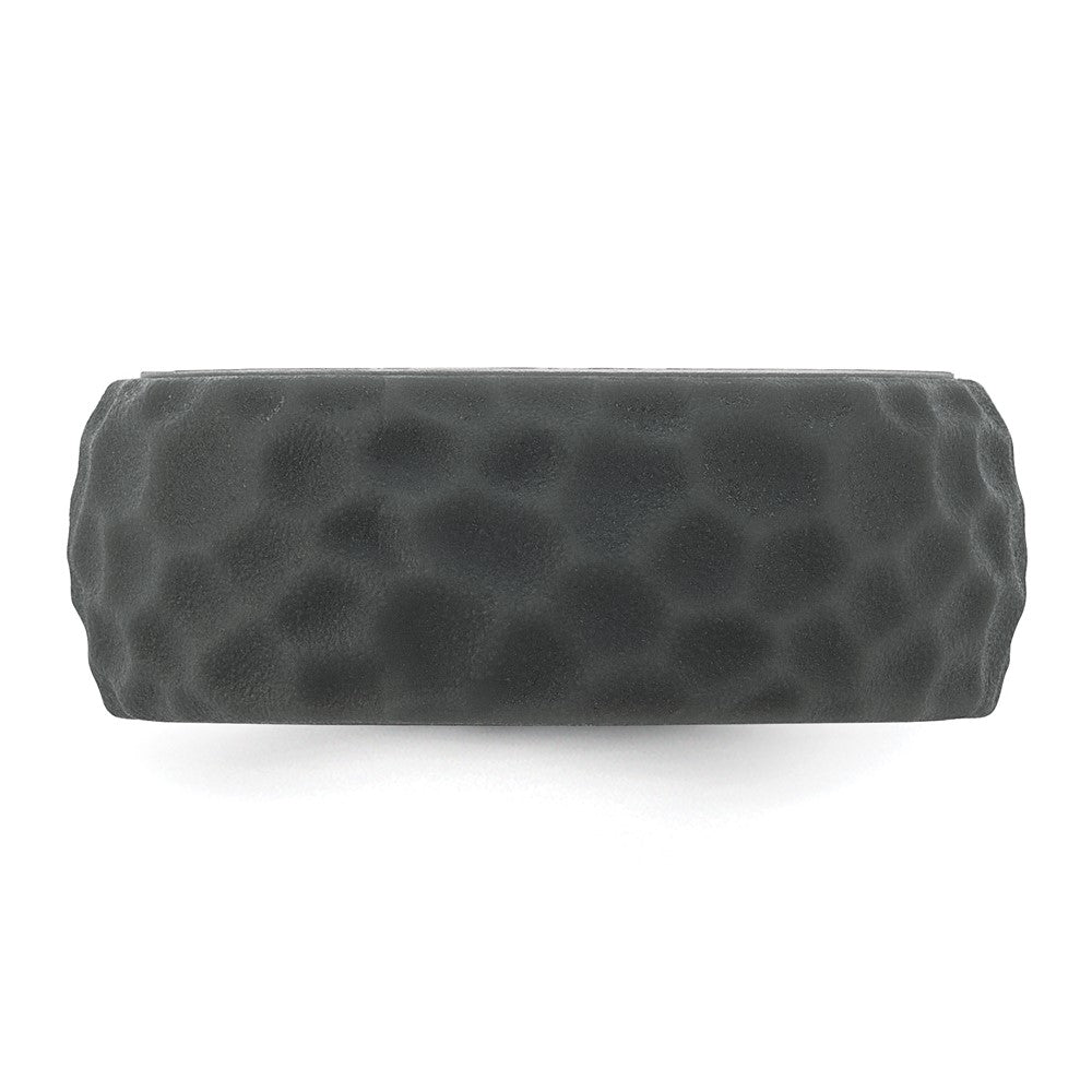 Silicone Dark Grey 8.50mm Hammered Band