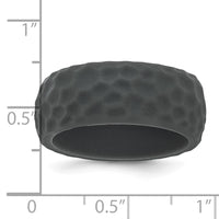 Silicone Dark Grey 8.50mm Hammered Band