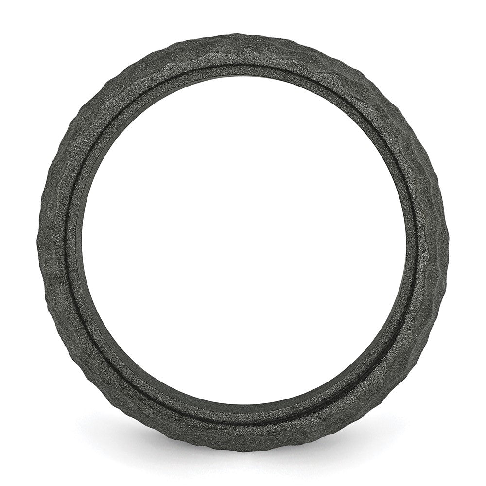 Silicone Metallic Silver 8.50mm Hammered Band