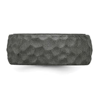 Silicone Metallic Silver 8.50mm Hammered Band