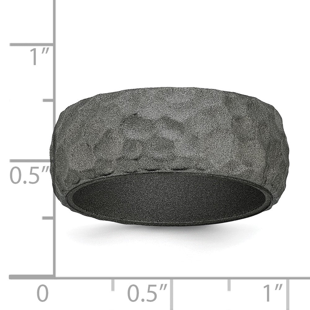 Silicone Metallic Silver 8.50mm Hammered Band